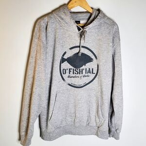 Salt Creek Light Grey Homer Alaska Fishing Charter Gear hooded sleeve sweatshirt